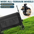 thumbnail image 5 of Collapsible Wagon Carts Foldable 150L & 360LBS Portable Folding Wagons with All-Terrain Wheels & Brakes Heavy Duty Outdoor Utility Cart for Grocery Camping Shopping Sports Garden, Black, 5 of 8