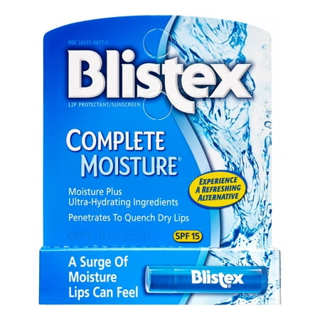 Blistex Complete Moisture Lip Balm for Chapped Lips, SPF 15, 0.15