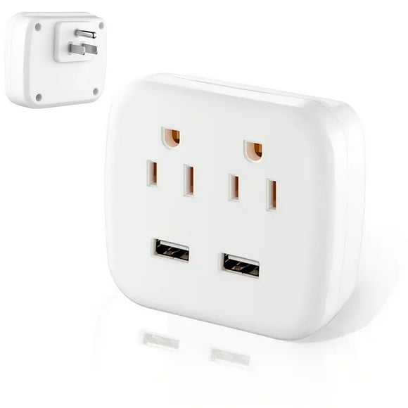Multicontacto Brandtrendy Portátil con 2 adaptadores USB Carga rapida inteligente