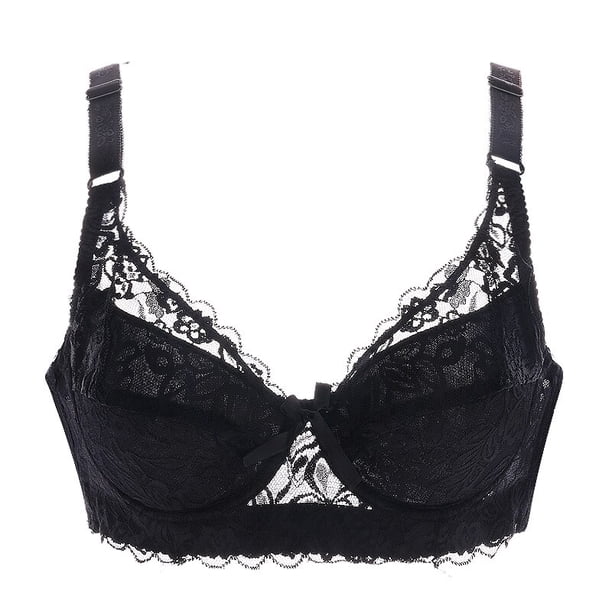 Ropa interior fina de copa completa, sujetador pequeño de talla grande, sujetador de encaje ajustable inalámbrico para mujer, cubierta de pecho, copa BCD, sujetadores de encaje de talla grande Tan Jianjun unisex