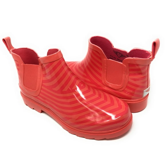 Forever Young Women's Big Flora Print With Elastic Back Rain Boots