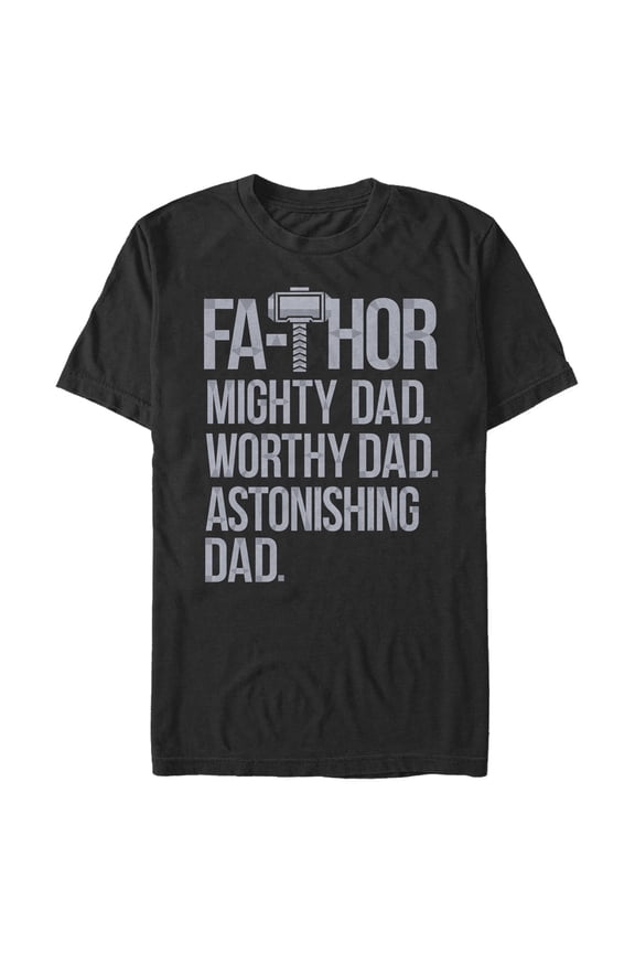 Men's Marvel Thor Mighty Dad Fa-Thor  Graphic Tee Black Large