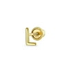 Unisex Abc Minimalist Real Yellow 14K Gold Capital Block Alphabet Letter Initial Cartilage Ear Lobe Piercing Stud Earring Screw Back For Teen Women Men