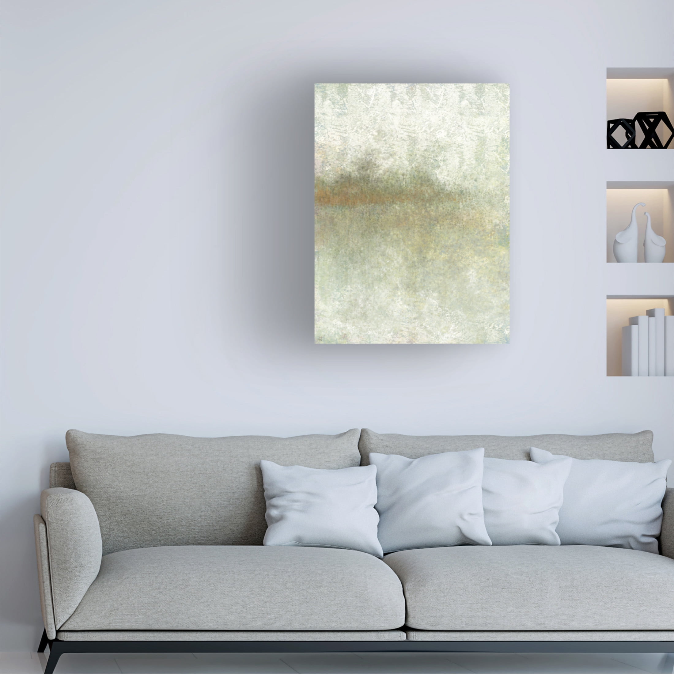 Canvas Wall Art - Line and Brush 'Stucco Skied Landscape' Wall Art for Living Room, Bedroom, or Office Décor by Trademark Fine Art - 35 x 47 Inches