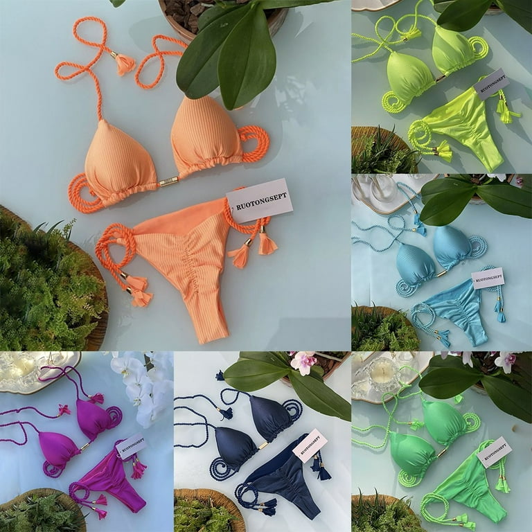 ALSLIAO Womens Sexy Bikini Set Butterfly String Thong Bathing