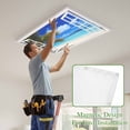 thumbnail image 4 of Windows Seascape Magnetic Fluorescent Light Covers for Ceiling Lights 2x4 Feet, Summer Beach Coastal Palm Trees Office Classroom Kitchen Drop Ceiling Light Covers Lighting Filters Shade Panel 2 Packs, 4 of 9