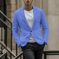 thumbnail image 4 of Aayomet Mens Suit Jacket Big and Tall Solid Color Pockets Lapels Buttons Suits Jackets (Blue, M), 4 of 5
