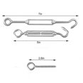 thumbnail image 3 of 30M Stainless Steel Rope Hanging Kit/Wire Rope 2mm PVC Coated Stainless Steel Rope, Garden Rope Steel Rope with M5 Tensioner Cable Hook and Eye, 3 of 5