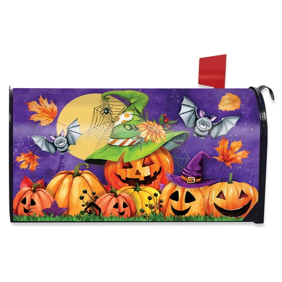 Briarwood Lane Halloween Mailbox Cover - Standard Size - Happy Jack O Lanterns For Halloween Mailbox Cover