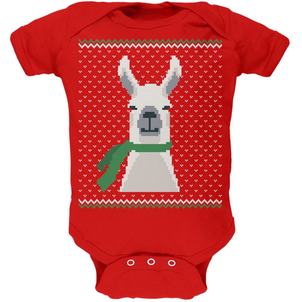 Ugly Christmas Sweater Big Llama Red 