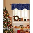 thumbnail image 4 of Christmas Snowflakes Tie Up Valances Curtain, Xmas Winter Blue Background Adjustable Rod Pocket Short Window Treatment Tie Up Curtains Valances for Kitchen Living Room Bathroom 42x12 Inches, 4 of 9
