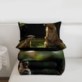 thumbnail image 5 of Erosebridal Animal Capybaras Full Size Comforter Sets 3 Pieces For Teens,Brown Green Bedding Sets,Black Reversible, 5 of 7