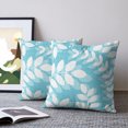 thumbnail image 2 of Pillow Covers 16x16 Set of 2, Light Blue Leaves Throw Pillow Covers Decorative Couch Cushion Cover, Farmhouse Botanical Branch Vintage Boho Leaf Microfiber Soft Pillowcases for Bedroom Living Room, 2 of 9
