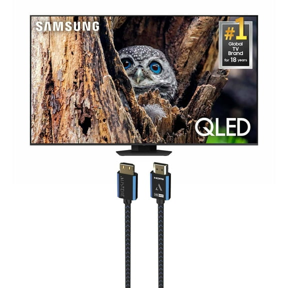 Samsung QN85Q80DAFXZA 85 Inch QLED 4K Quantum HDR Plus Smart TV with an Austere 5S-4KHD2-2.5M V-Series 2.5m Premium 4K HDR HDMI Braided Cable (2024)