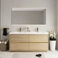 thumbnail image 6 of 72" Natural Oak Double Sink Bathroom Vanity with Ample Storage and U - Shape Drain, 6 of 6