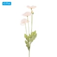 thumbnail image 3 of Uxcell 24" Artificial Silk Faux Flowers Permanent Floral Bouquet Decor, Champagne 5 Stems, 3 of 5