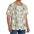 thumbnail image 4 of Wukai Cute Alpaca Men's Casual Short-Sleeve Button Down Shirt - Lightweight Summer Dress Shirt for Daily Wear-Large, 4 of 7