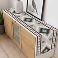 thumbnail image 4 of Turquoise Gray Boho Table Runner - 48 Inch Long, Kitchen Dining Table Runner Dresser Scarves, Southwestern Ethnic Geometric Farmhouse Decor for Coffee Tables Wedding Party Banquet, 4 of 8