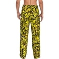 thumbnail image 3 of Easygdp Yellow Butterflies Men's Pajama Pant, Sleep Elastic Waistband Lounge Pants - Large, 3 of 9