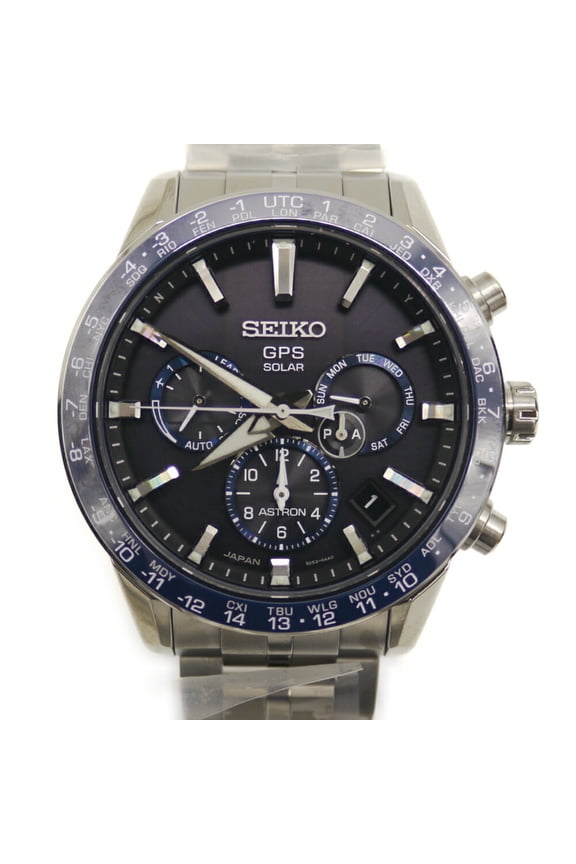 Pre-Owned Seiko Astron SBXC001 5X53 Solar GPS Satellite Radio Wave Correction Titanium Black...
