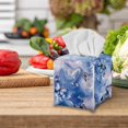 thumbnail image 5 of POLERO Tissue Box Cover Waterproof, Square Leather Tissue Box Holder with Blue Marble Butterfly, Modern Facial Paper Organizer Dispenser for Bathroom, Car, 5.1''X5.1''X5.5'', 5 of 7