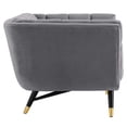 thumbnail image 4 of Pemberly Row Modern Velvet Tufted Accent Chair in Gray and Black, 4 of 5