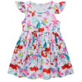 thumbnail image 1 of Vestido de verano para niñas Frozen Elsa Anna sirena Ariel vestido de verano con mangas abullonadas vestidos de verano de corte A para niñas trajes casuales 1T-12T, 1 of 1
