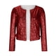 thumbnail image 5 of Chaquetas para mujer Abrigos Abrigos Moda Frente abierto Chaqueta de lentejuelas Chaqueta corta de manga larga Abrigo casual Tops Odeerbi  ODB-5, 5 of 8