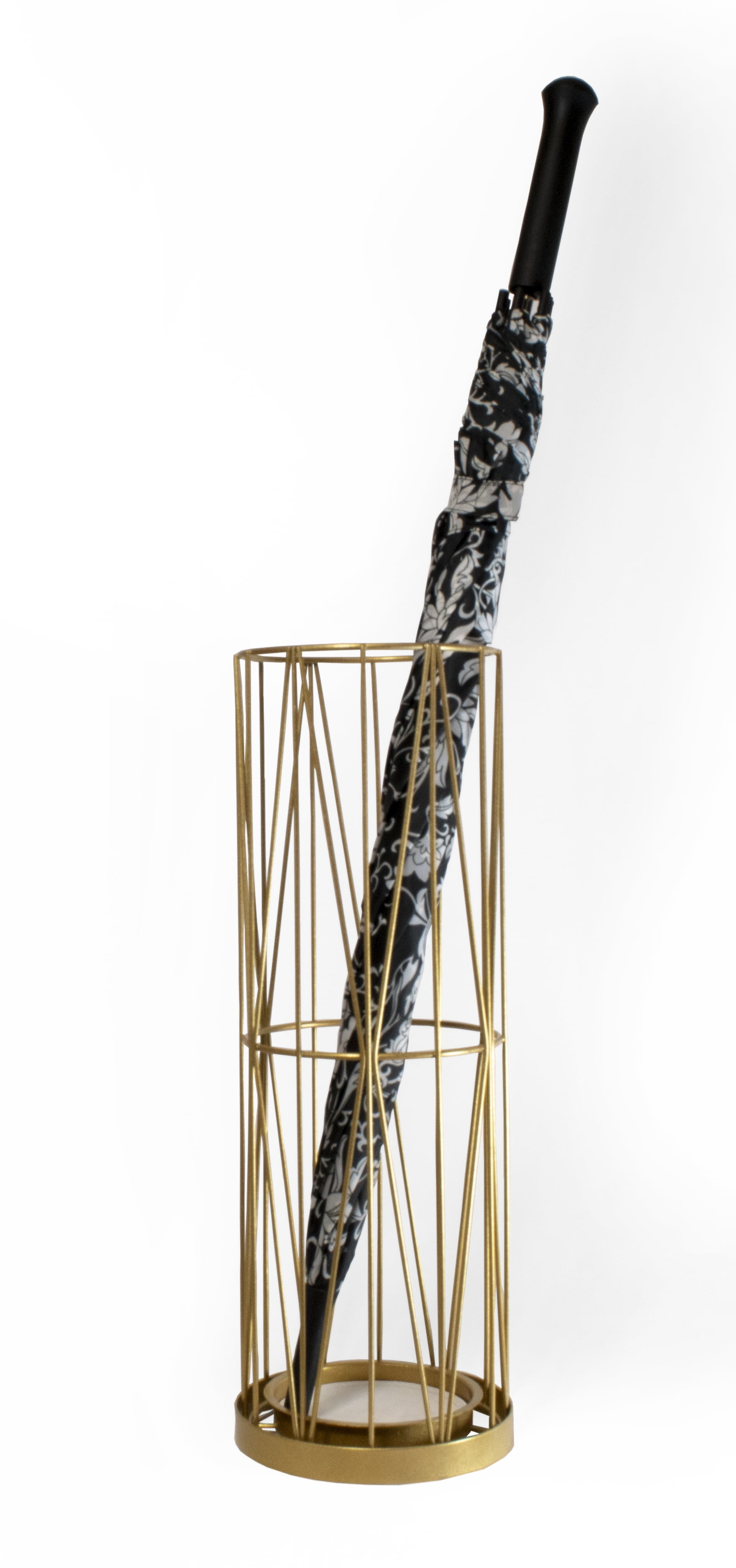 Mango Steam Pluvian Soakstone Metal Umbrella Holder for Living Room or Entryway, Gold