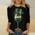 thumbnail image 2 of St Pattys Shirts Women Shamrock Graphic T-Shirt 3/4 Sleeve Crew Neck Casual Tops St Patricks Day Shirt Funny Irish Blouses, 2 of 5