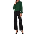 thumbnail image 3 of REFINED ATTIRE Women's Short Peacoat Turn Down Collar Single Breasted Button Closure Overcoat Dark Green XS, 3 of 6