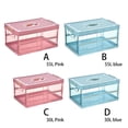 thumbnail image 1 of Car Trunk Storage Box Large Handle Plastic Containers Bins Capacity Foldable PP Transparent Organizer Tidying Cargo Case Sundries Closet with Lid Handle 55L Blue, 1 of 8