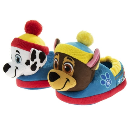 Paw Patrol Marshall and Chase Boys Slippers | Indoor Warm Plush ...