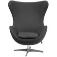 thumbnail image 4 of Gray Wool Fabric Egg Chair with Tilt-Lock Mechanism, 4 of 4