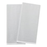 Better Homes & Gardens 2-Piece Oversized Woven Kitchen Towel Set, Soft Silver