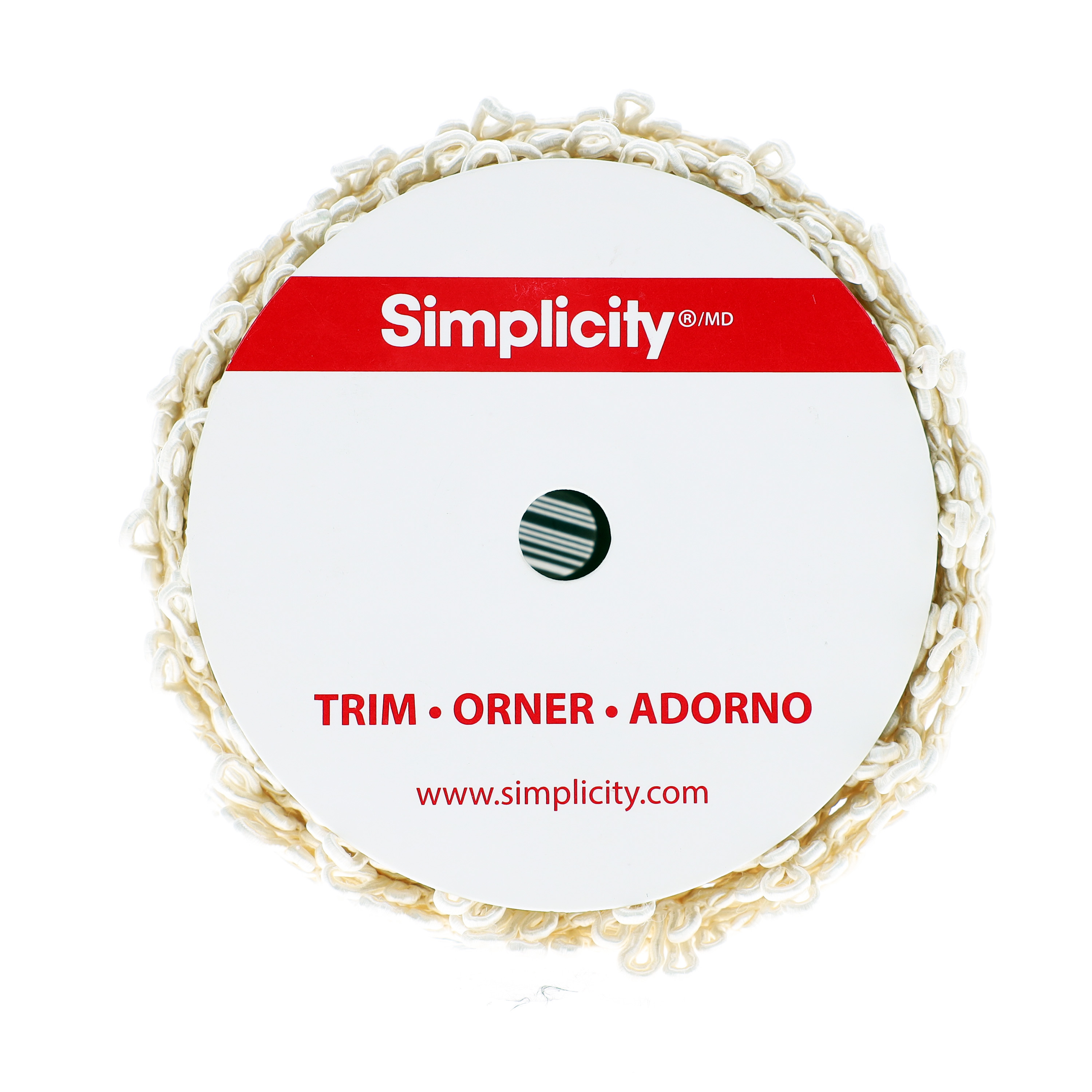 Simplicity Trim, Ecru 1 1/8 inch Ornate Gimp trim great for apparel, costumes, home decorating, and crafts, 3 Yards, 1 Each