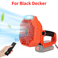 thumbnail image 2 of 14.4-18V Portable Cordless Fan for Makita/Bosch/Dewalt/Milwaukee 18V Lithium Battery Handheld Jobsite Fan with LED Light Outdoor Rechargeable USB Desk Camping Fan, 2 of 13