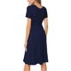 thumbnail image 3 of Vestido de manga corta casual de verano para mujer Vestido de cintura imperio con bolsillos Adepaton WRMH-940-8, 3 of 5