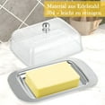 thumbnail image 7 of BPPEG Food Storage Stainless Steel Butter Dish with Lid and Handle for 250g Butter Ideal for Cheese Cold Dishes Cakes Desserts and Fruits, 7 of 7