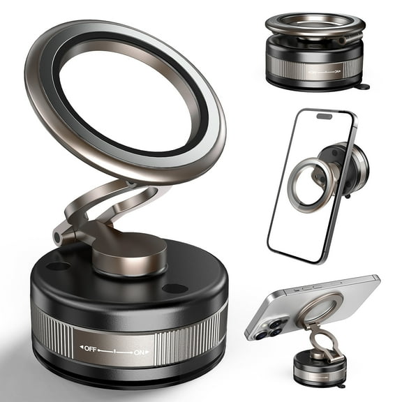 Lmcpa Car Phone Holder for Magsafe, 360° Adjustable Car Phone Mount with Strong Vacuum Suction Cup, Magnetic Phone Holders for Your Car