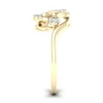 thumbnail image 3 of CARATS FOR YOU 1/5 cttw White Natural Diamond In 14K Yellow Gold Plated Mom & Child Heart Rings, Valentine ring for her, Engagement Ring (0.20 Carat, I-I Color, I2-I3 Clarity), Ring Size-10.5, 3 of 6
