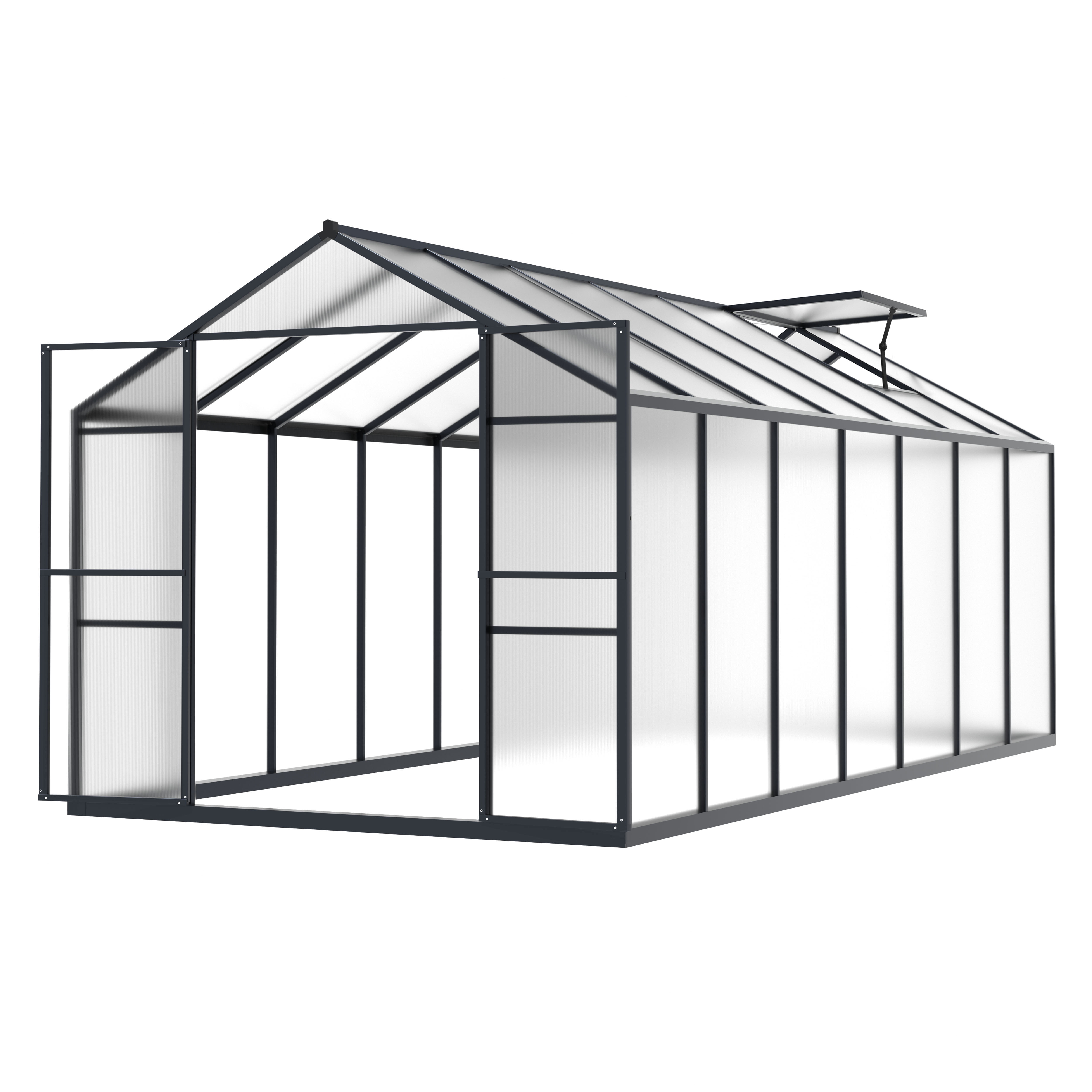 VEIKOUS 14' x 8' Walk-in Greenhouse, Polycarbonate Greenhouses for Outdoors with Vents and Window