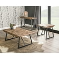 thumbnail image 4 of Walden Brown Wood Parquet Top with Dark Gray Iron Base End Table, 4 of 7