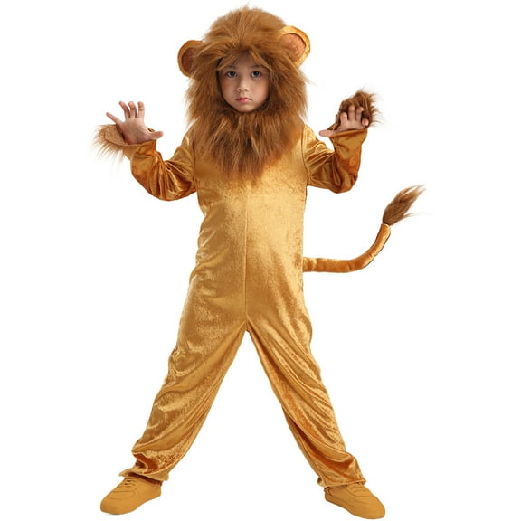 Seasons Child Lion Costume Animal Pretend Cosplay Costume,Size (10-12 Years)