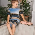 thumbnail image 4 of KLL Ensemble de Pyjama à Manches Courtes Imprimé Phare pour Enfants, Ensemble de Pyjama Doux pour Garçons et Filles-TTG, 4 of 6