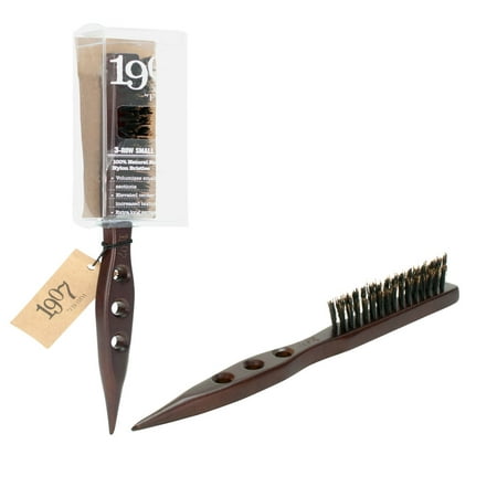 1907 by Fromm Small 3-Row Teasing Hair Brush With Mixed Boar Bristles,