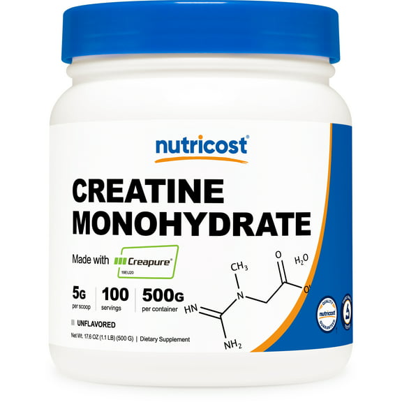 Nutricost Creapure® Creatine Monohydrate Powder (Unflavored) Supplement 500 Grams