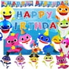 12 pcs Baby Shark Happy Birthday Party Supplies Set For Kids Baby Shower Party