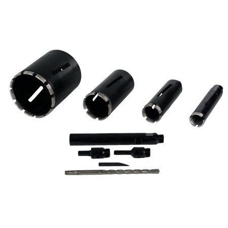 - Steel Dragon Tools® 4-Piece 1.5in. to 5in. Dry Diamond Core Drill Bit Kit with Hex SDS Adapters and Case