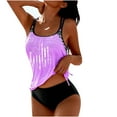 thumbnail image 2 of Jsaierl 2 Piece Tankini Swimsuits for Women Blouson Swim Tops Summer Print Swimwear Flowy Pool Party Tankini Tops with Swim Shorts Tankini Bathing Suits, 2 of 4
